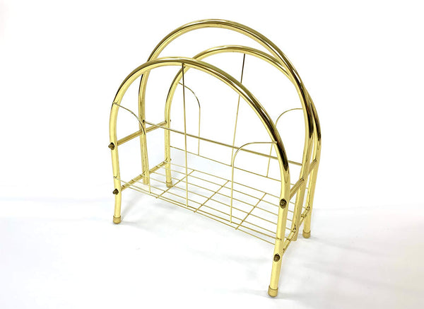 GTU Furniture Modern Brass Standing Book/Magazine Rack Holder