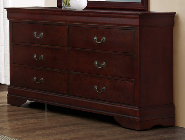 GTU Furniture Classic Louis Philippe Styling Deep Cherry Twin/Full/Queen/King Bedroom Set