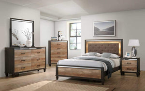 GTU Furniture Striking Two Tone Wooden Queen/King Bedroom Set