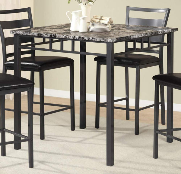 GTU Furniture New Transitional 5-Piece Upholstered Faux Marble Pub Dining Set