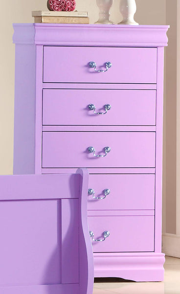 GTU Furniture Classic Louis Philippe Styling Lilac Kids Twin/Full/Queen/King Bedroom Set
