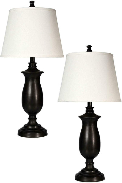 GTU Furniture Set of 2 Bronze Accent Living Room Desk & Table Lamp, 3-Way Switch