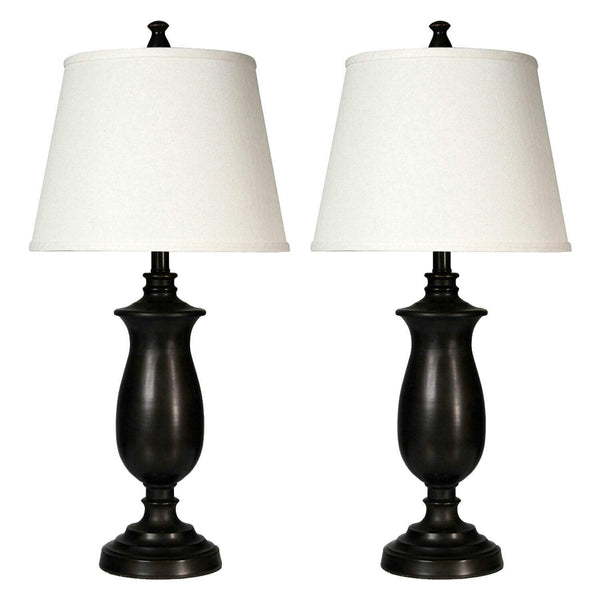 GTU Furniture Set of 2 Bronze Accent Living Room Desk & Table Lamp, 3-Way Switch