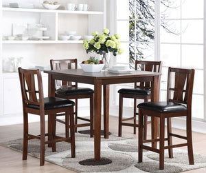 GTU Furniture 7-Piece/5-Piece Dixon Brown Finish Height-Grade Dining Room/Kitchen Table Set
