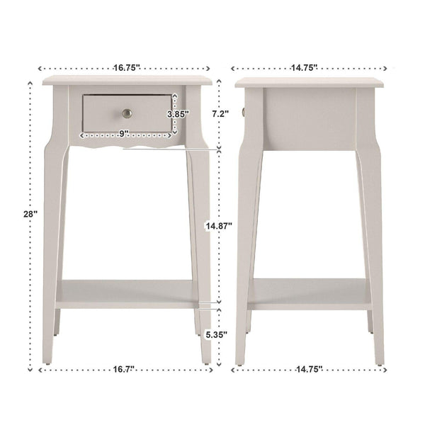 GTU Furniture 1-Drawer Wood Storage Side/End Table