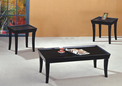 GTU Furniture 3-Piece Wood Occasional Table Set Black