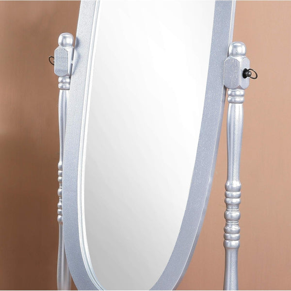 GTU Furniture Swivel Adjustable Full-Length Oval Wood Cheval Floor Mirror, in White/Black/Cherry/Oak/Silver/Gold/Espresso/Grey Finish
