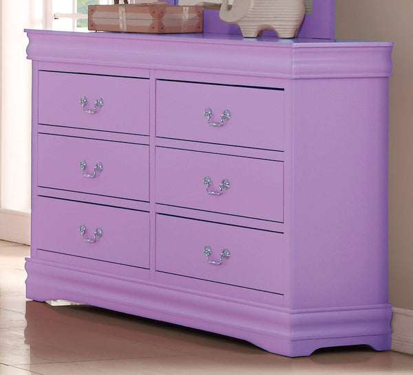 GTU Furniture Classic Louis Philippe Styling Lilac Kids Twin/Full/Queen/King Bedroom Set