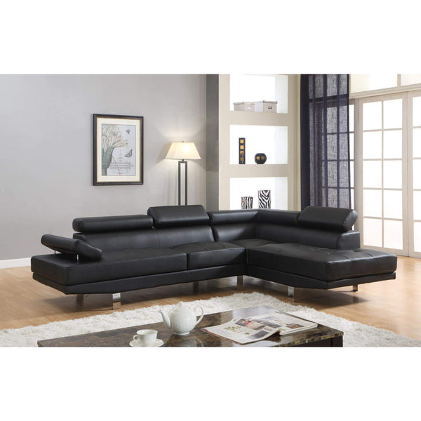 GTU Furniture Contemporary Faux Leather 2-Piece Sectional Sofa Set