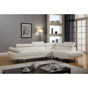 GTU Furniture Contemporary Faux Leather 2-Piece Sectional Sofa Set
