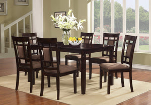 GTU Furniture 7Pc Wooden Cappuccino Dinette Set with Fabric Cushion