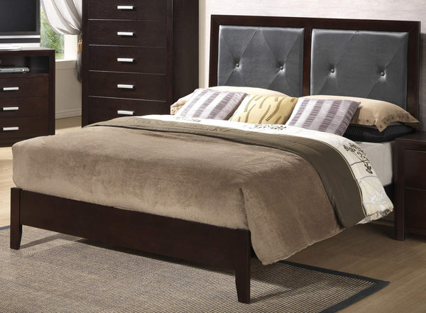 GTU Furniture Clean Metro Modern Styling Panel Espresso Twin/Full/Queen/King Bedroom Set