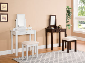 GTU Furniture Transitional Vanity Set with Mirror Stool