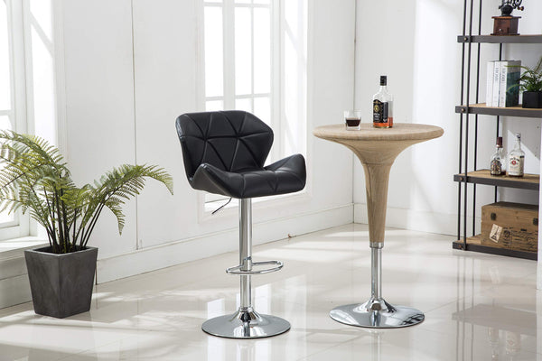 GTU Furniture Set of 2, 360 Degree Swivel Adjustable Bar Stools, Modern Faux Leather Padded with Back Pub Chair