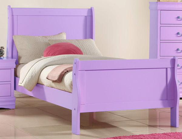 GTU Furniture Classic Louis Philippe Styling Lilac Kids Twin/Full/Queen/King Bedroom Set