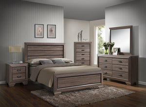 GTU Furniture Lyndon Pc Weathered Grey Panel Bedroom Set
